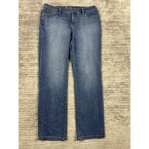 New Directions Weekend Jeans Womens 12 Blue Slim Straight Denim Cotton‎ Blend